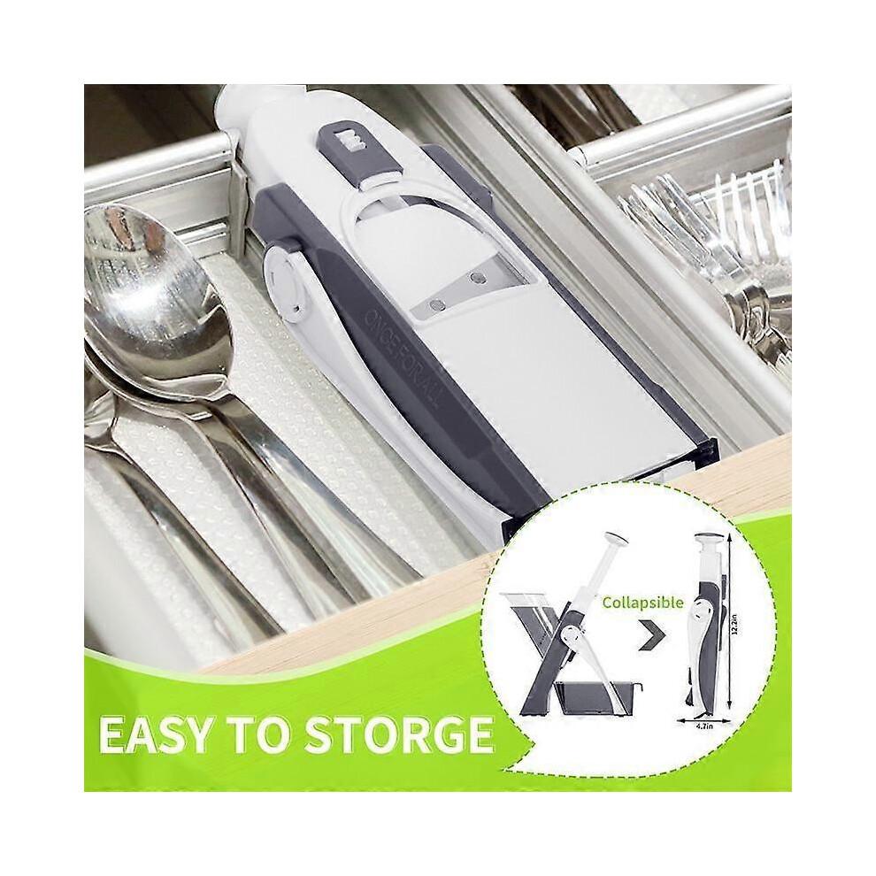 Multifunction Vegetable Cutter, Steel Blade Kitchen Gadget, Potato Slicer Fruit Peeler, Dicing Blades Grater Chopper for Carrot Cheese