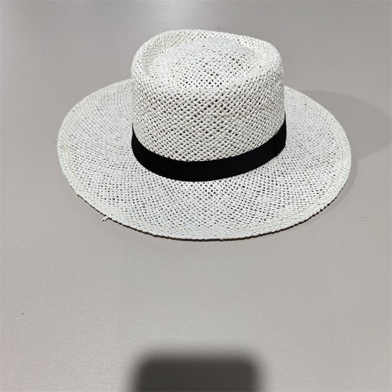 Letni słomkowy kapelusz typu bowler z daszkiem dla mężczyzn i kobiet