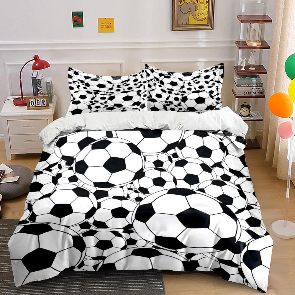 Soccer-Themed Three-Piece Sports Set Kid'S And Adults' Bedroom Decor, Exquisite Three-Piece Bedding Set Gift