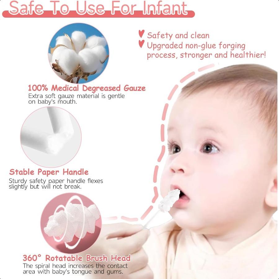 

60 шт. очиститель языка для младенцев и 1 шт. напальчник-зубная щетка для младенцев, очиститель рта для младенцев, очиститель десен для новорожденных, одноразовые палочки для чистки полости рта младенцев United States