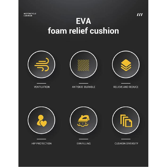 SEAMETAL Motorcycles Seat Cover Cushion Black EVA Foam Soft Comfortable Seat Cushion Universal for Motorbike Electric Bike