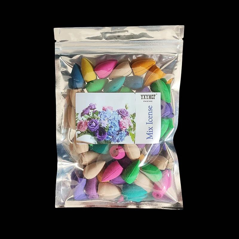 50Pcs Smoke Backflow Incense Cones Household Natural Reflux Tower Incense Jasmine Tea Cone Incense Room Fragrance Bulk Sale