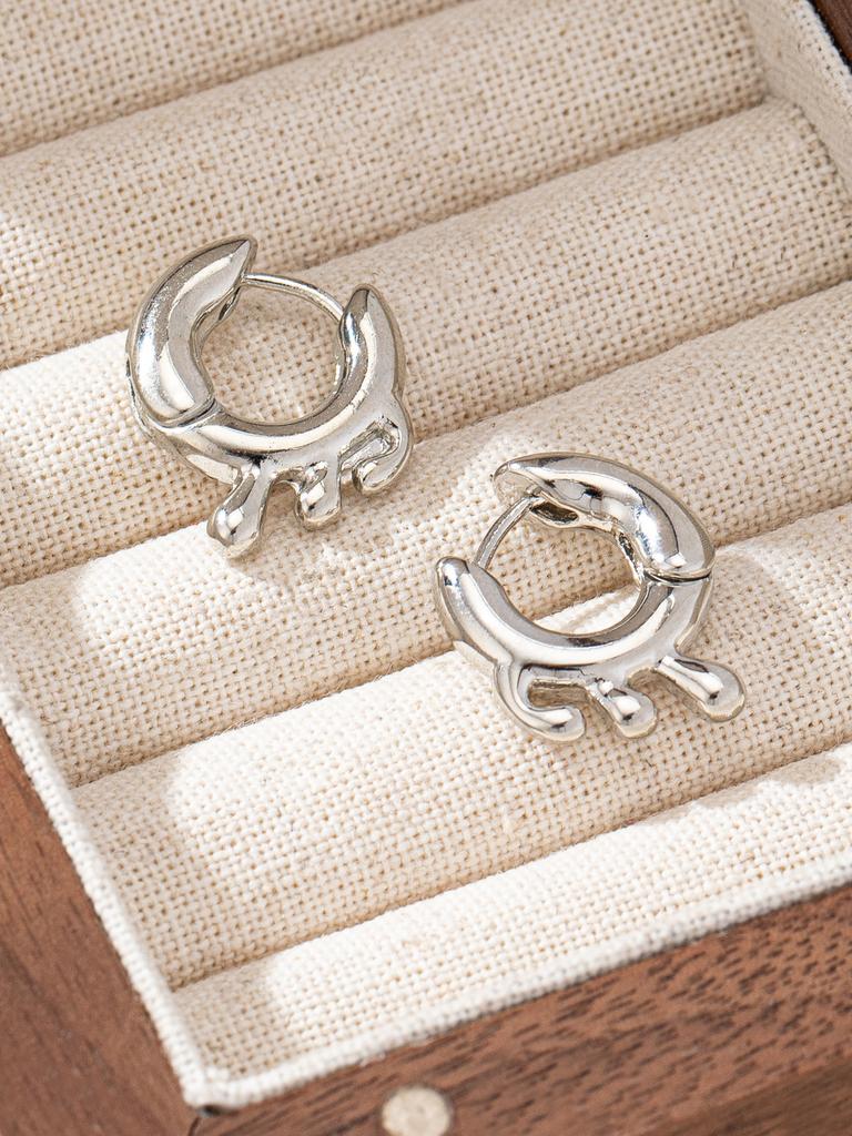 New Irregular Geometric Ear Buckle Light Luxury Delicate Earrings Elegant and Sweet Earrings