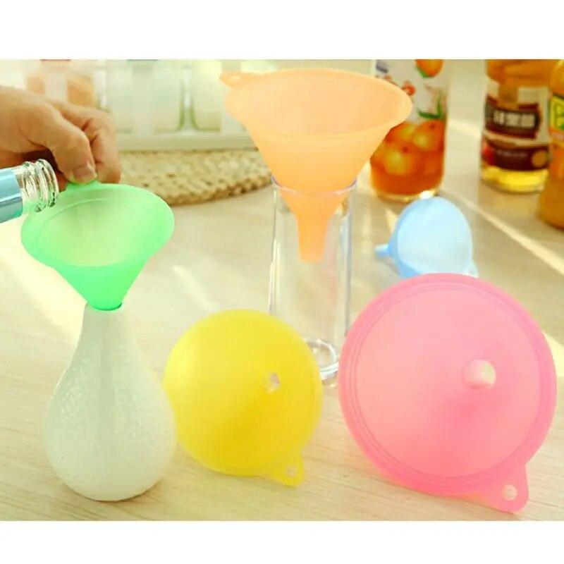 5 Pcs/lot Plastic Funnel Set For General Purpose, Lab Car Kitchen Home Tools, Liquids Dry Goods