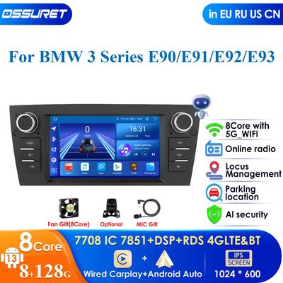 Radio de coche multimedia con reproductor de vídeo inteligente 7'' 7862 AI 2din Android 13 para BMW Serie 3 E90 E91 E92 E93 Navegación GPS Carplay 4G RDS