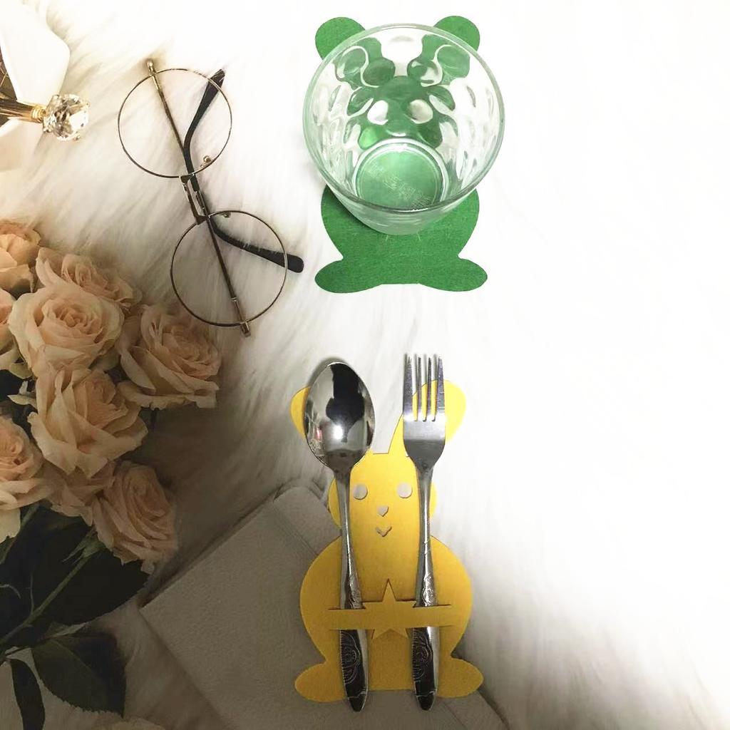 12PCS Rabbit Shaped Cutlery Set, Felt Egg Table Decoration, Easter Knife and Fork Bag, Cutlery Bag, Easter Decoration.