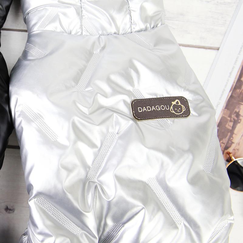 Waterproof Embossed Cotton-Padded Dog Jacket: Four-Legged Pet Winter Clothing