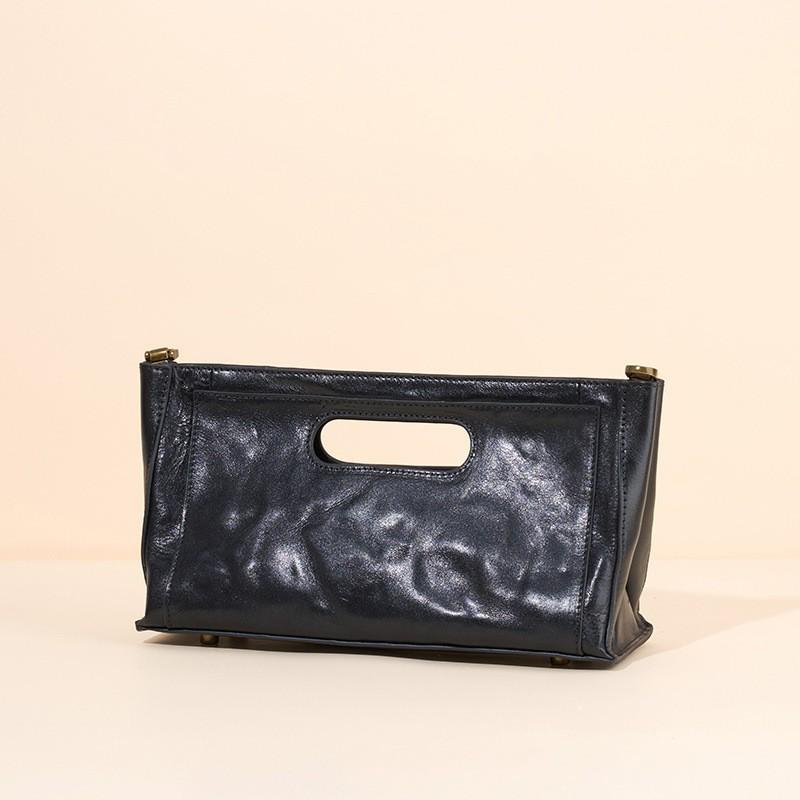 

Genuine Leather Vintage Handbag Women s Top Layer Tree Cream Vegetable Tanned Cowhide Casual Versatile Crossbody Armpit Mommy Bag 26X10x15CM чорний