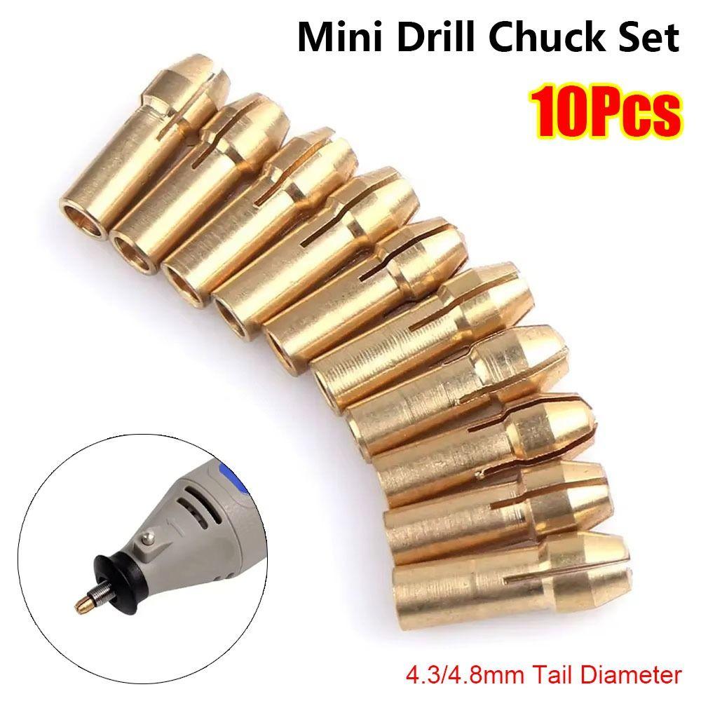 10Pcs 0.5-3.2mm Mini Drill Chuck Set For Power Rotary Tools and Electric Grinders