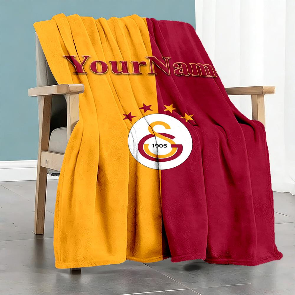 Galatasaray 112 Customize Your Name Blanket Multi-purpose Customizable Blanket Soft Warm Cozy Versatile for Bed Picnics Office Living Room