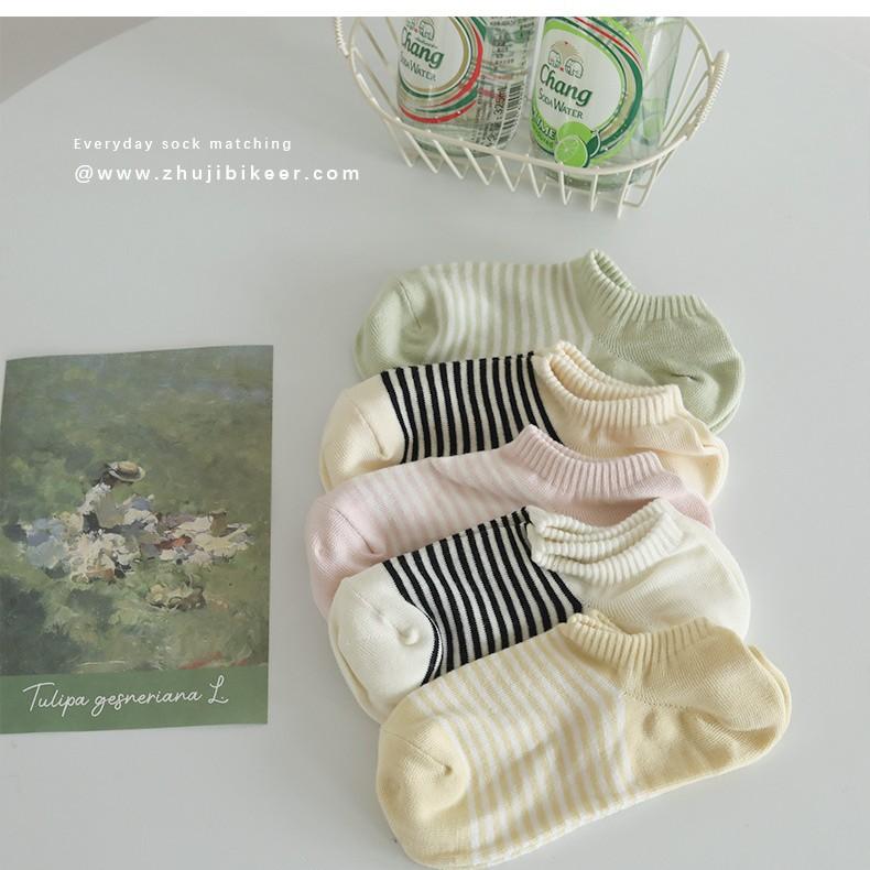 2 Pairs Of Free Shipping Contact Customer Service Striped Boat Socks College Wind Light Mouth Cotton Socks Versatile Socks Breathable And Comfortable