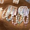 Bohemian Handmade Braided Beaded Seashell Starfish Pendant Clavicle Chain Necklace Women Beach Vacation Jewelry Accessories