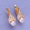 LSOOYH Clip Earrings Rose Gold Color Fashion Earring For Women Hollow Cubic Zirconia Stud Earrings Jewelry