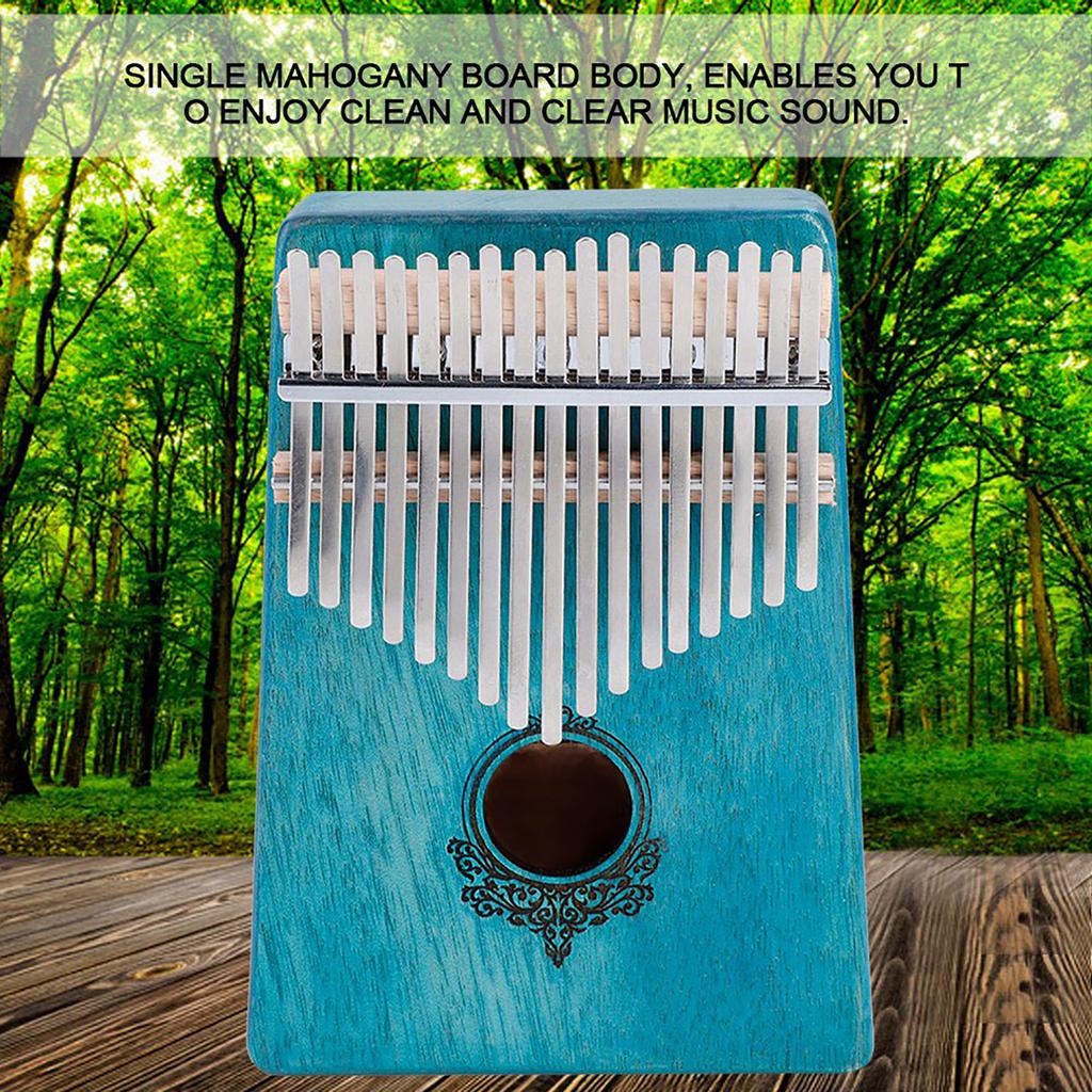 17 Key Kalimba Portable Thumb Piano Mahogany Wooden Body Musical Instrument( Mint Green)