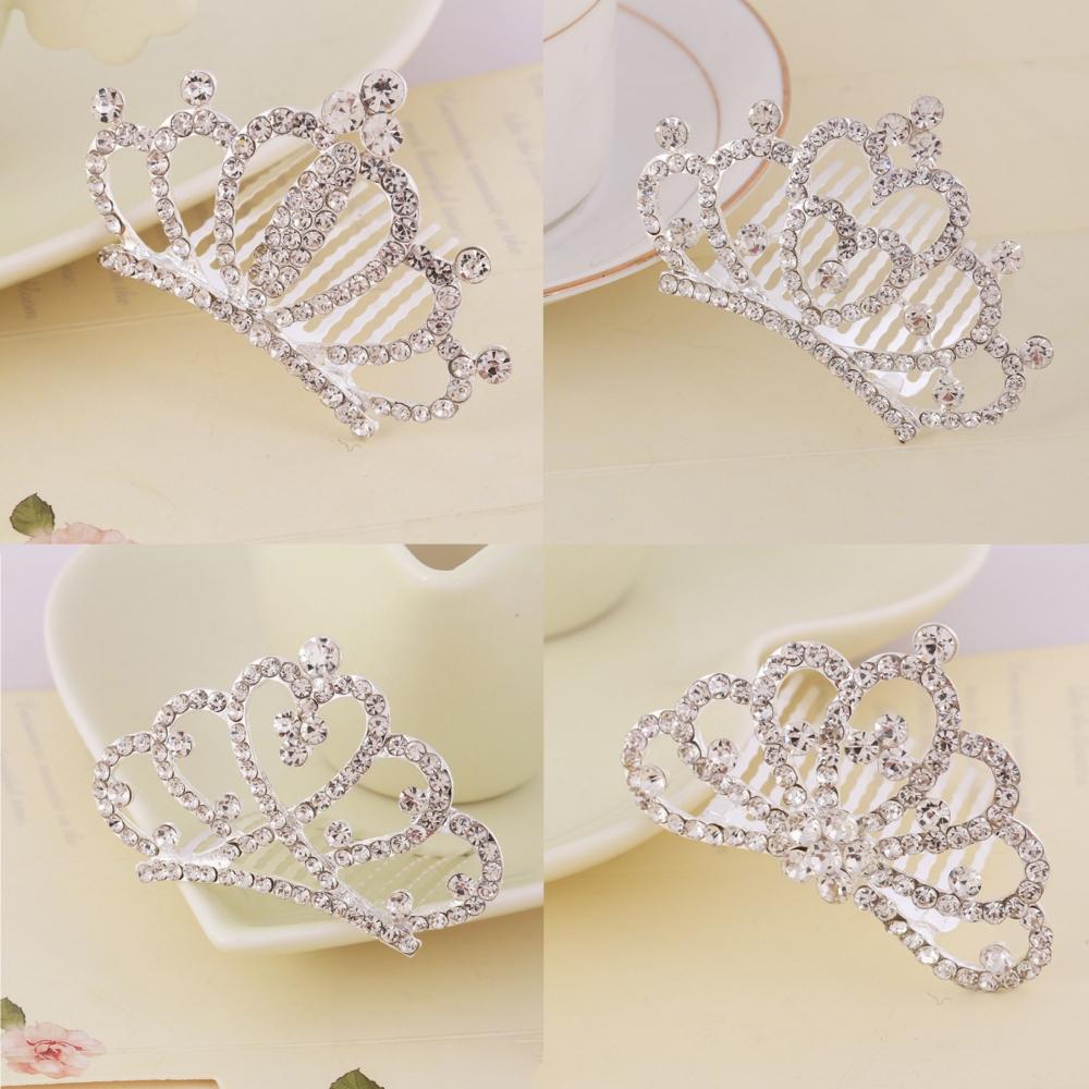 Crown Jewelry Shining Alloy Hair Accessories Bridal Tiara Rounded Comb Head Tiara For Photography Parties Dance Performances