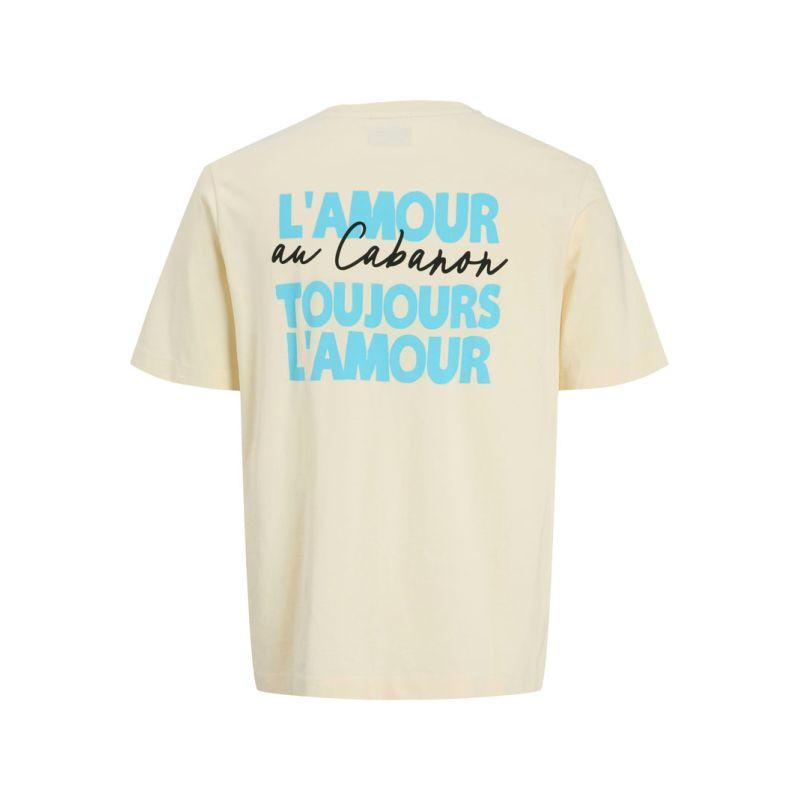 Tee shirt L'amour au cabanon toujours l'amour antique white Homme JACK & JONES