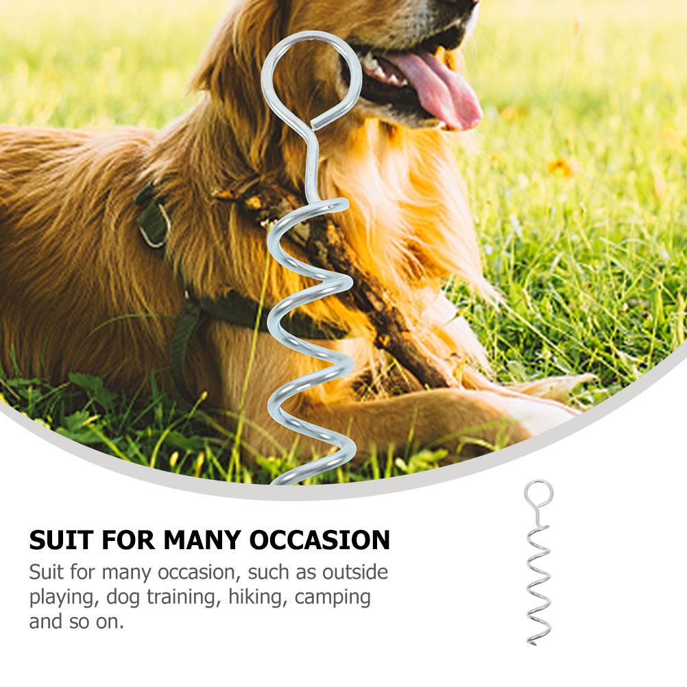 Dog Tie Stake Stakes Heavy Duty for Metal Large Dogs Outdoor Cable and Leash Iron Fence Ground Outside