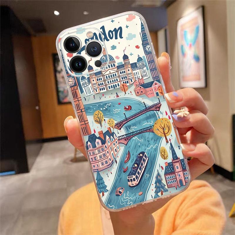 London aesthetics Phone Case Carcasa Funda For iPhone 17 Pro Max Air 16 15 14 13 Pro Max 15 16 Pro 15Plus Case