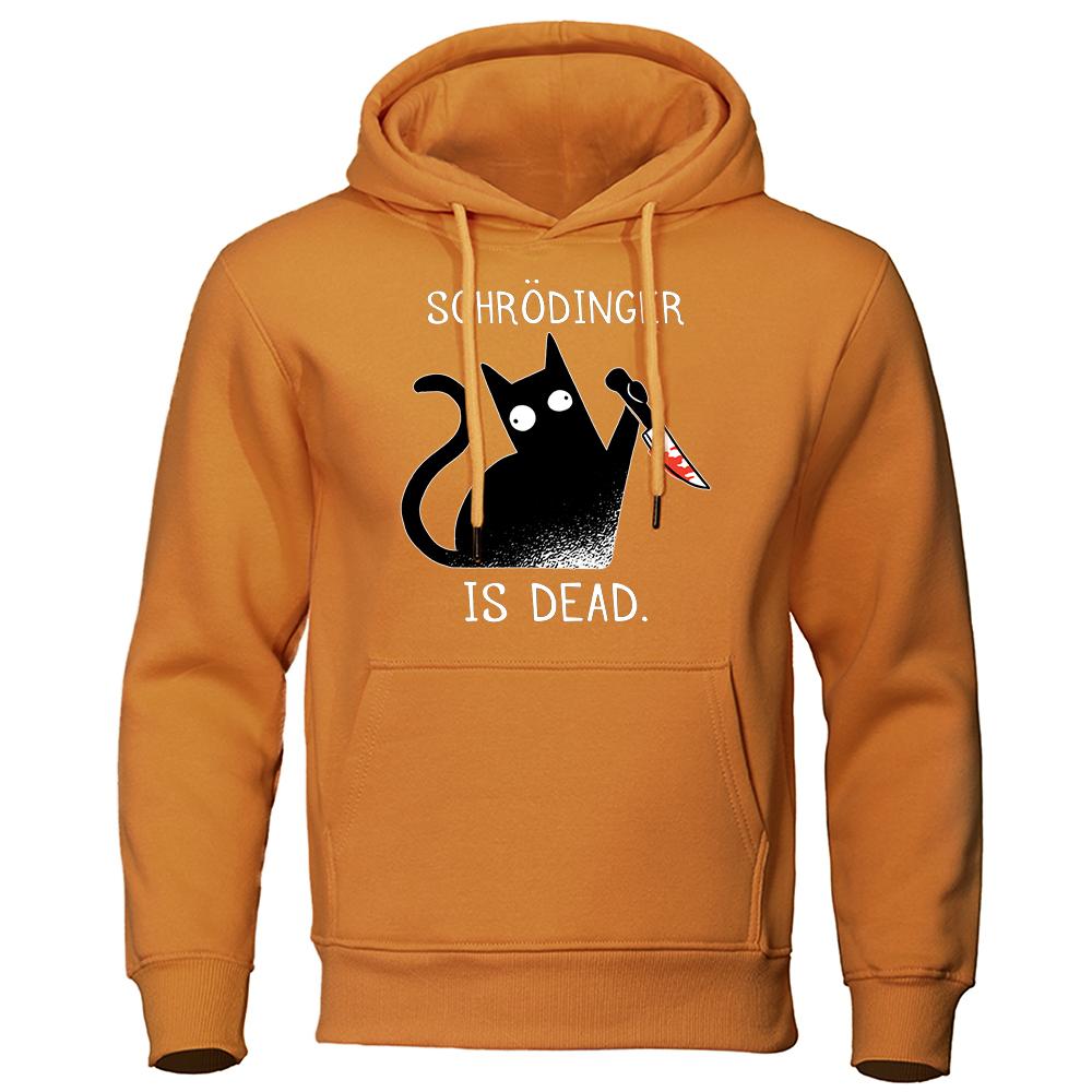 

Schrodinger Is Dead Black Cat Мужская уличная одежда для активного отдыха Удобная толстовка с капюшоном Дышащие модные толстовки Базовый свободный спортивный костюм 3XL
