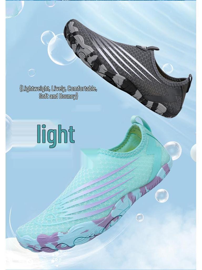 Unisex Non-Slip Quick-Dry Beach Shoes - Breathable, Soft Sole, Cut-Resistant for Wading & Swimming