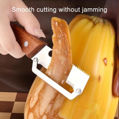 Vegetable Peeler with Wood Handle Stainless Steel Bottle Opener Fruit Potato Peeler for Ginger Herbs Ergonomic Rust-Proof Essential Kitchen Tool for