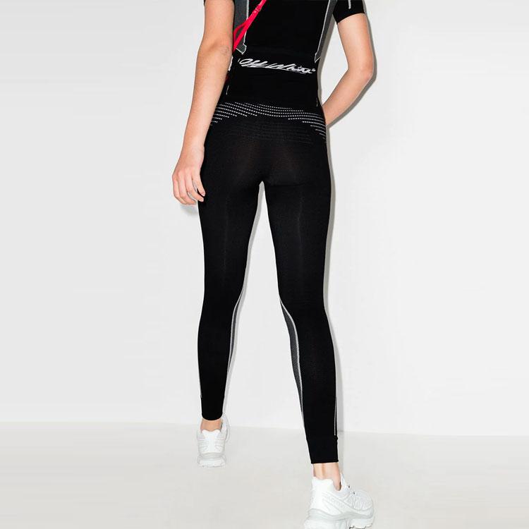 Off-White Athleisure Seamless Leggings Black/White Women Bottoms OWVG020R21KNI0011001