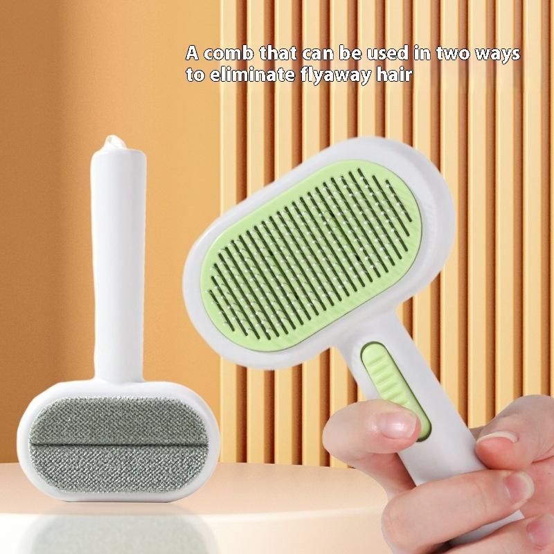 Pet Double-Sided Self-Cleaning Hair Removal Comb Pet Hair Cleaner Brush Cat Shedding Brush Massage Comb Pet Cleaning Supplies