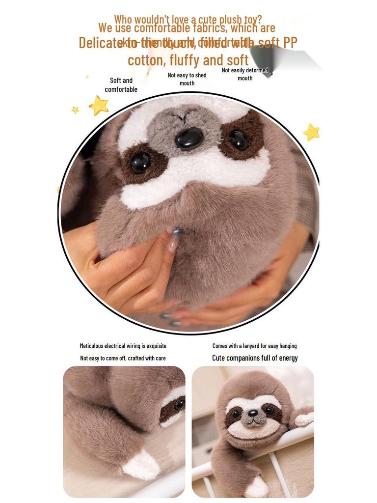 New Sloth Plush Monkey and Puppy Sleep Companion Pillow Toy Gift