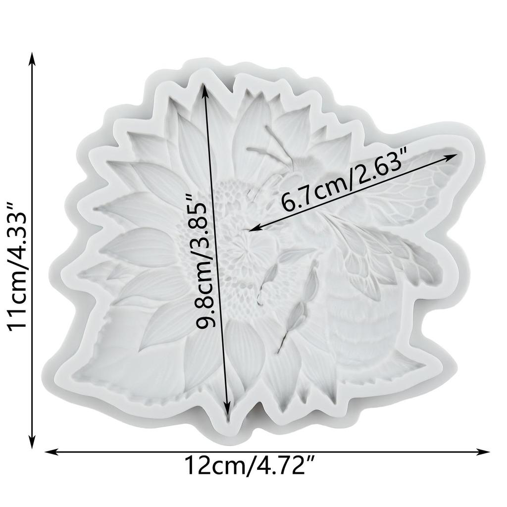 Bee Silicone Mold Sunflower Fondant Molds Cake Decorating Tools Cupcake Topper Candy Sugar Craft Gum Paste Polymer Clay