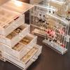 Ohrringhalter Organizerbox aus Kunststoff mit 5 Schubladen Klare Schmuckaufbewahrungsbox für Damen Inklusive 20 Reißverschlussbeuteln
