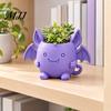 Mini Cactus Pot 3D Printed Devil Bat Flower Pot, Gothic Halloween Planter with Creative Gardening Present for Plant Lovers Wings Home Office