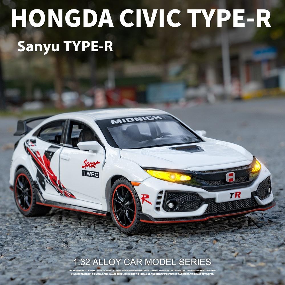 Maßstab 1/32 Honda Civic Type-R Super Modified Sportwagen Legierung Metall Diecast Modellauto Sammlung Modell Ornamente Geschenke für Freund