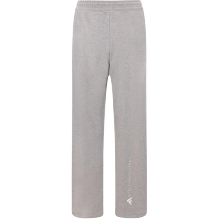 Adidas Solid Color Letter Print Lace-Up Straight Leg Casual Pants Women Bottoms Gray JG3690