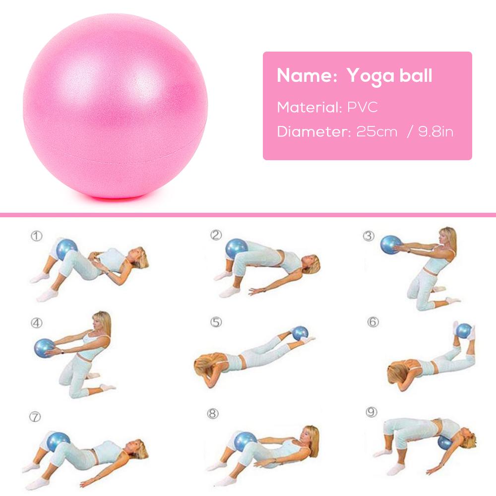 25cm 2 Pcs Yoga Ball Anti-burst Thick Stability Ball Mini Pilates Barre Physical Ball