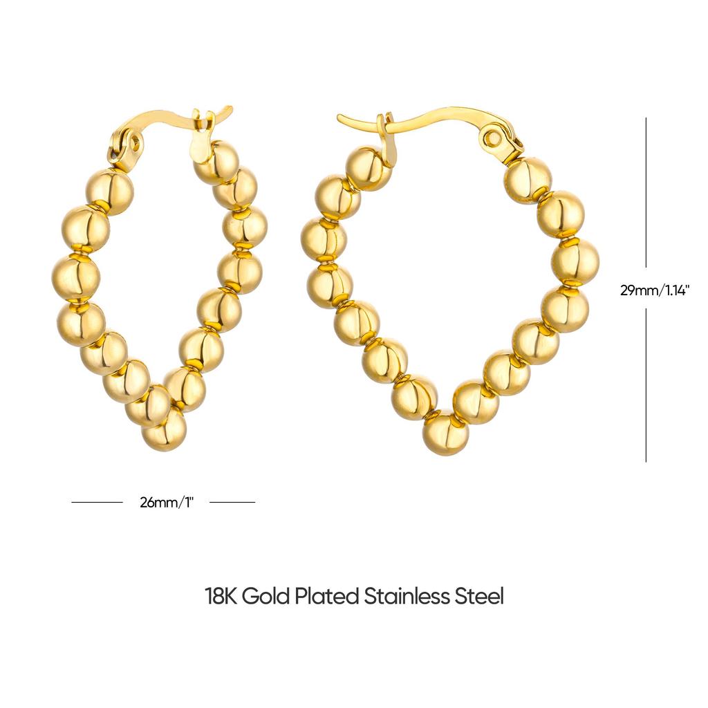 Stainless Steel Twist Hoop Earrings For Women Vintage Gold Plated Geometric Earring Luxury Wedding Statement Jewelry Accessories