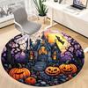 1pc Halloween Haunted Office Round Area Rug, Under Office Chairs Bedroom Living Room Home Decor, Room Deco