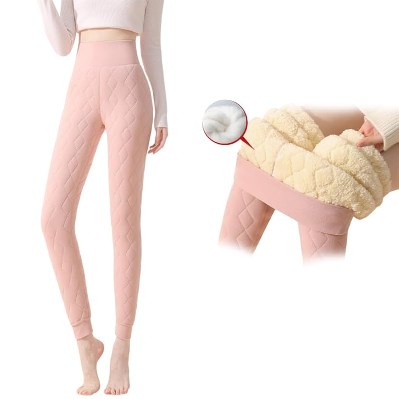 

[FEISEDY] Was it warm pants Fleece-lined pants ladies wool high waist leggings super thick bottom of pants thermal inner for winter long spats warm