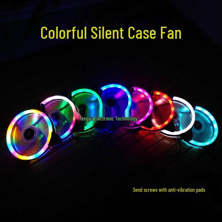 Battery Life Warrior 12cm Dual Aperture Luminous Case Fan with Rainbow RGB Lighting