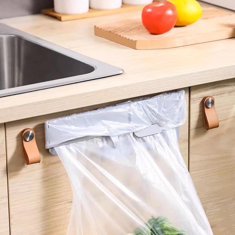 1 Unidad Soporte Plegable Portátil para Bolsas de Basura Estante de Basura Montado en la Pared Estante Colgante Para Baño Cocina Estante de Almacenamiento Sin Taladro