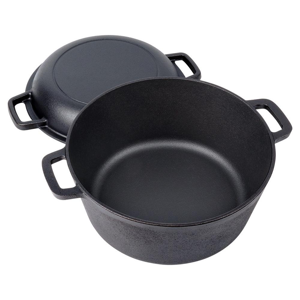 Cast Iron Pot, Roasting Pan, Frying Pan, 2 In 1, 26 Cm