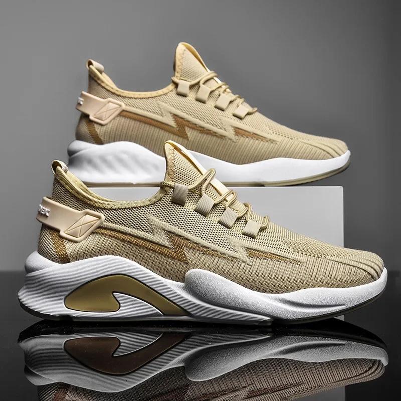 Fashion Men's Vulcanized Shoes 2024 Summer Feiyang Woven Men Shoes Breathable Lace Up Mesh Sneakers Outdoor  Brand Trendy