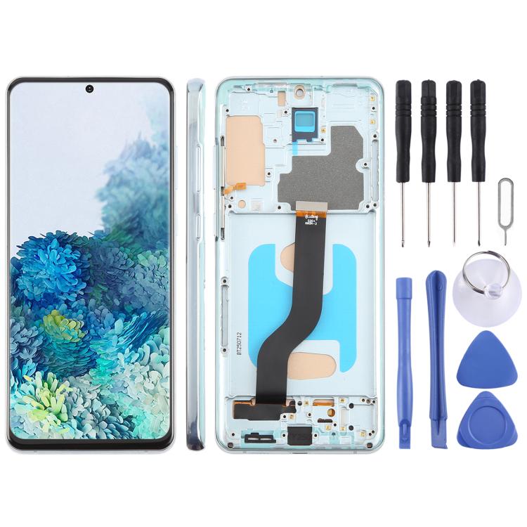 Dla Samsung Galaxy S20+ SM-G985F 6,58 cala Ekran TFT LCD Digitizer Pełny Zestaw z Ramką, Nie Obsługuje Identyfikacji Odciskiem Palca