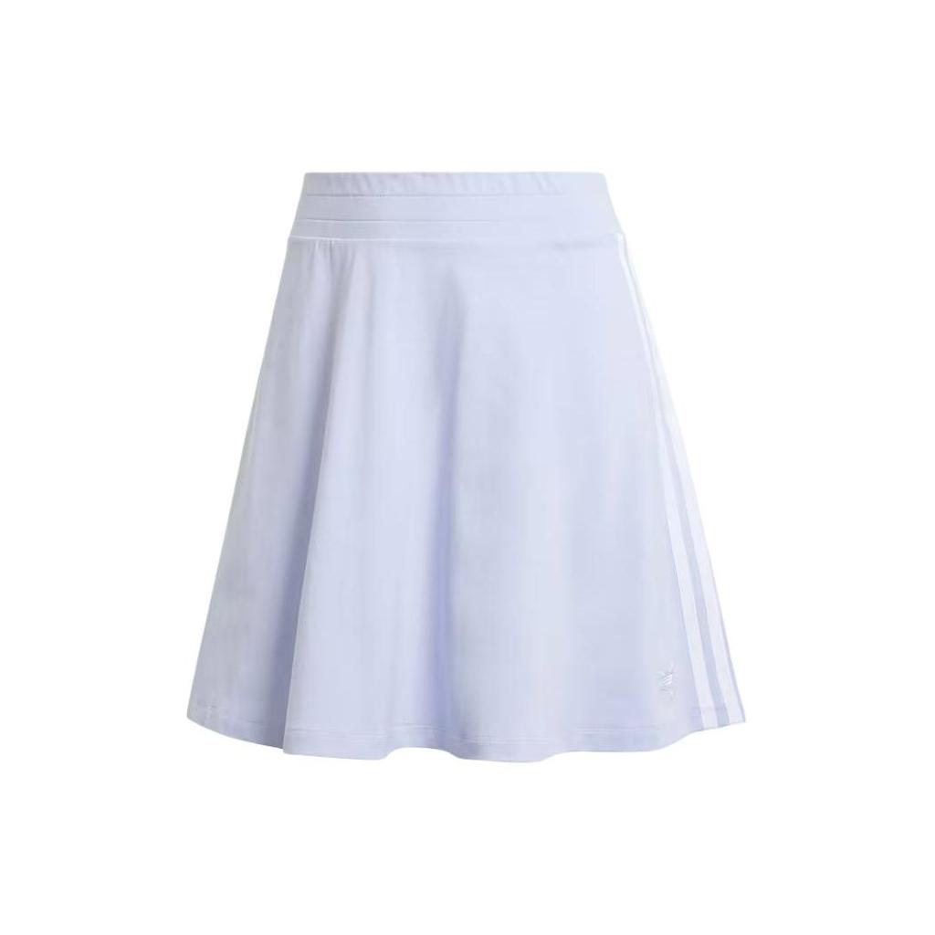 Adidas Originals Solid Color Elastic Waist Casual Mini Skirt Women Bottoms Purple IP0701