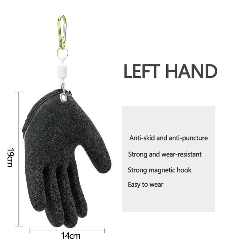 Fishing Gloves Anti-Slip Protect Hand from Puncture Scrapes  Fisherman Professional Catch Fish Latex Hunting Gloves