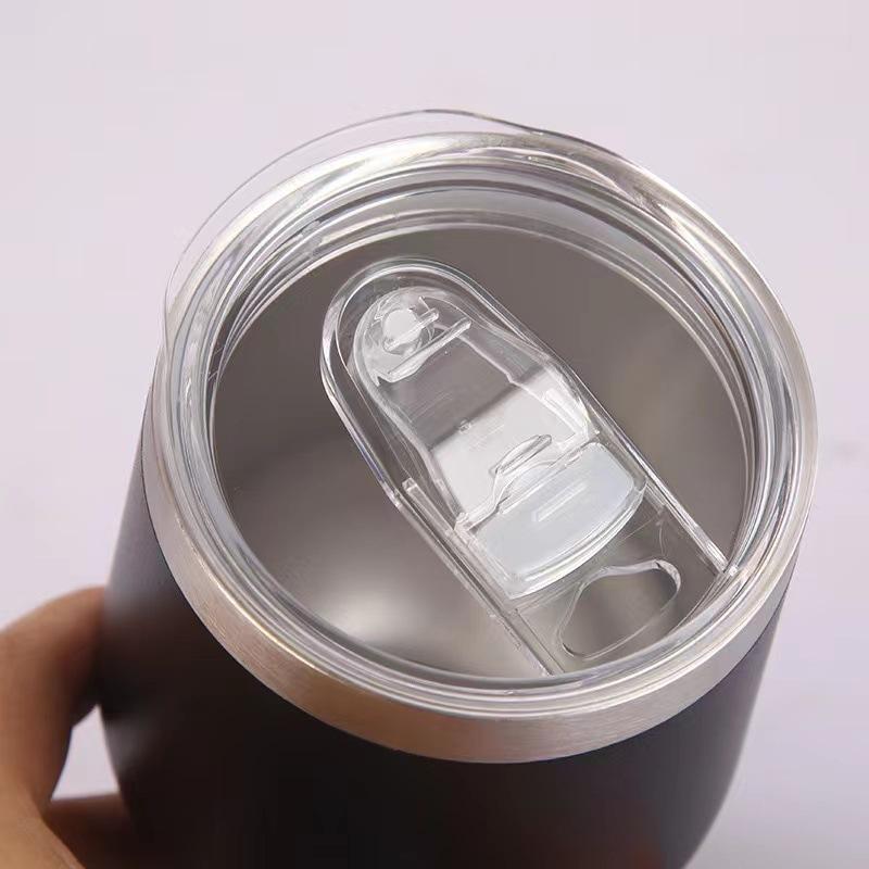 360ml Stainless Steel Eggshell Wine Tumbler Double Wall Vacuum Insulated Cup for Coffee Tea Office Home Travel