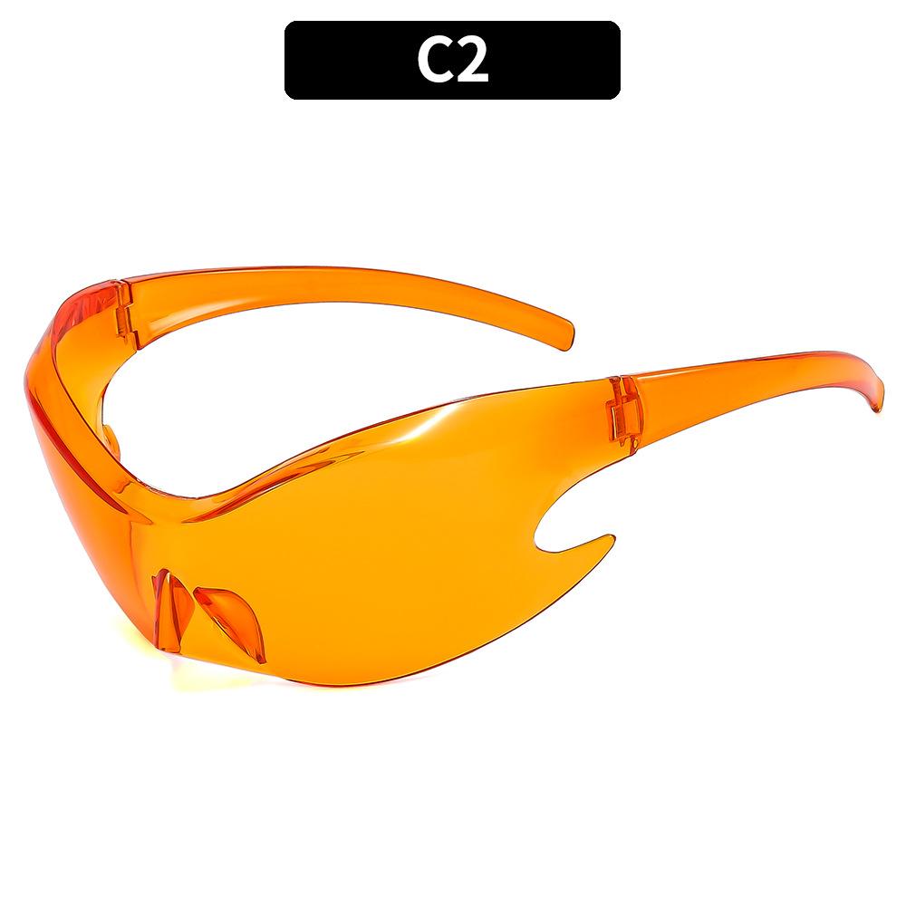 Gafas de sol deportivas de moda estilo punk Y2k para hombre, estilo hip-hop, de lujo, de una sola pieza, sin montura, envolventes, no polarizadas.