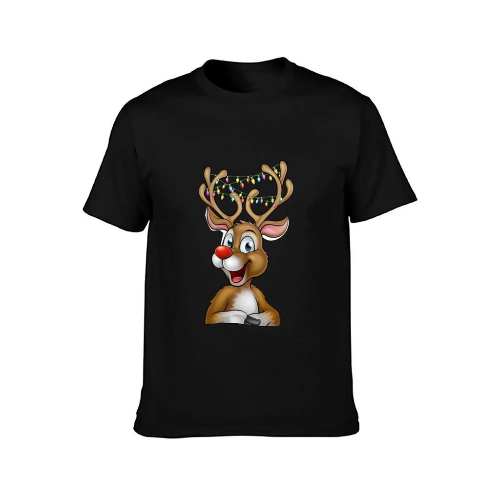 Adorable Reindeer T-Shirt Quick Drying Vintage Clothes Graphic Tee Shirt Graphic T Shirts Men's T-shirts