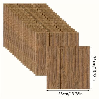 20-teiliges Set mit selbstklebenden 3D-Wandaufklebern aus PVC mit Holzmaserung – wasserfest, schmutzabweisend, waschbar und stoßfest, ideal für die Möbelrenovierung