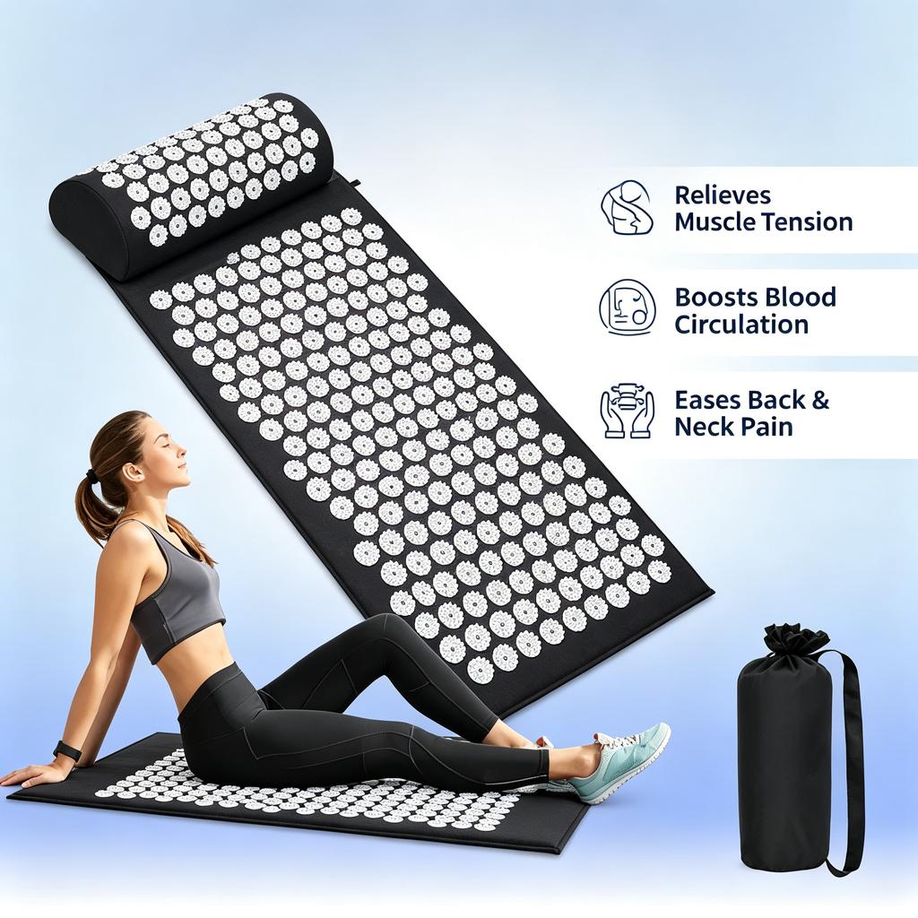 Acupressure Mat for Back & Neck Pain Relief, Home & Office Relaxation, for Personal Use and Relaxation