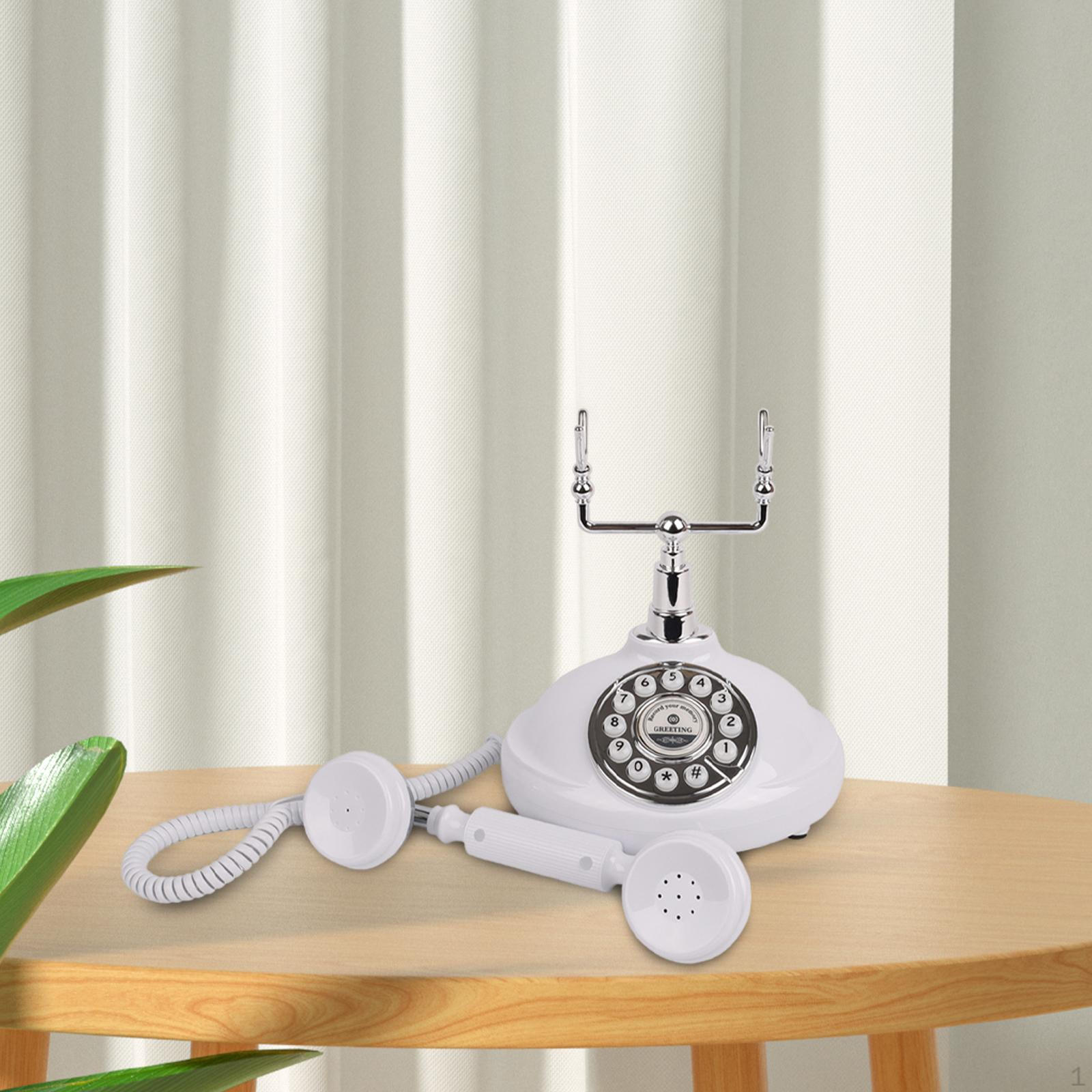 

Аудио гостевая книга Телефон Настольный телефон Классический антикварный дизайн Гостевая книга Диктофон белый